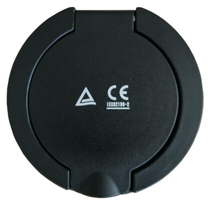 Zwart ronde deksel met TüV en CE marking